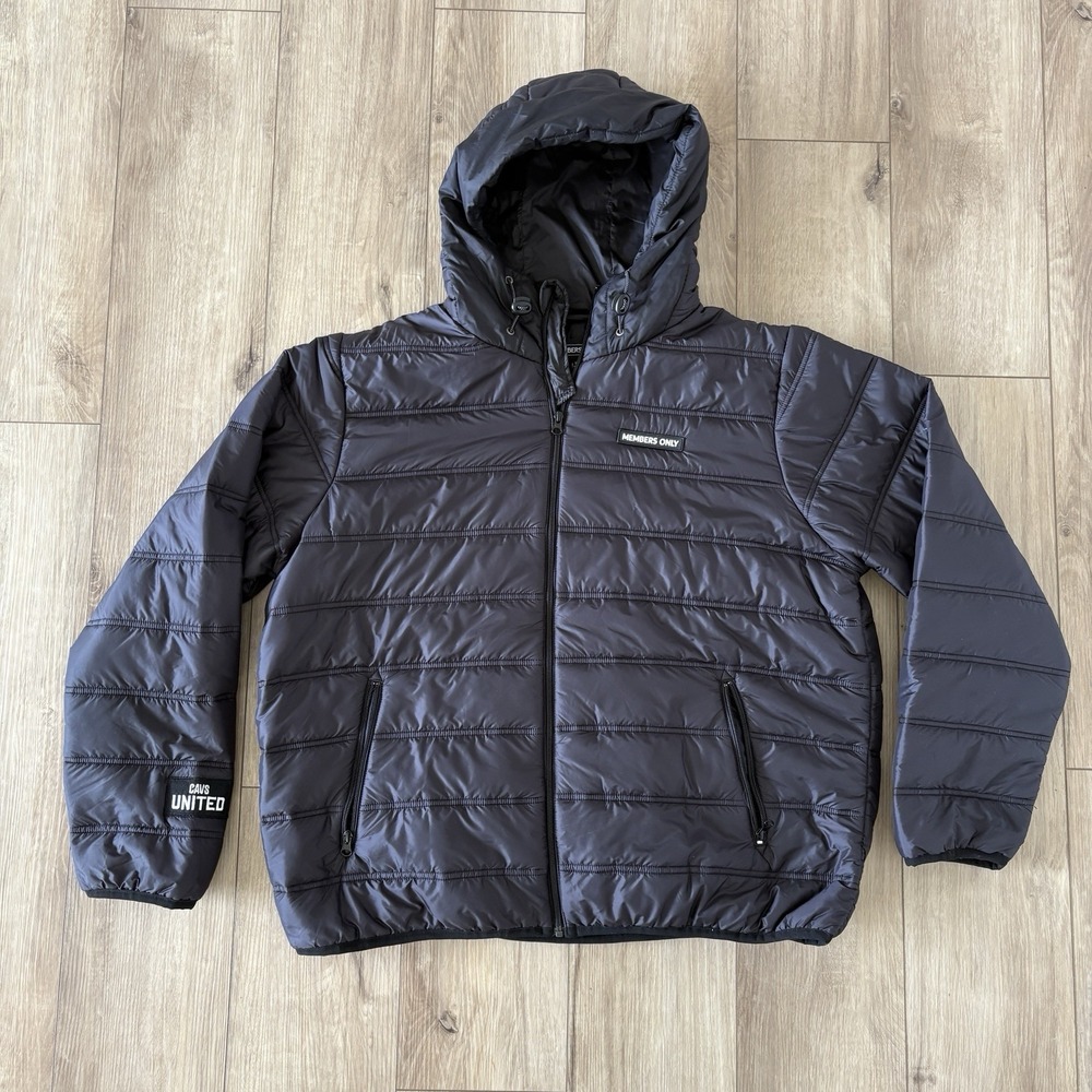 Members Only Cleveland Cavaliers Cavs United 2023 Black Puffer Hooded Jacket XXL